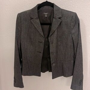 Ann Taylor 2 Petite blazer dark grey tweed